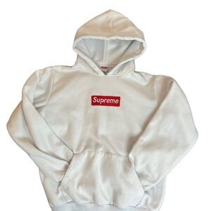 Supreme Hoodie Red Box Logo FW17 (White)